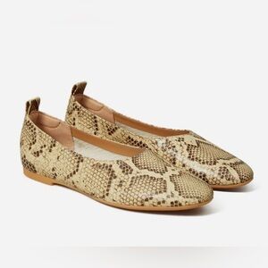 Everlane Day Glove Flats in Snakeskin print, New In Box